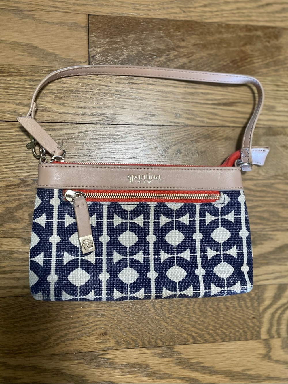 Spartina 449 May River Lillie Duo Mini Shoulder Bag Wristlet Navy Cream